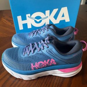Hoka One One Women’s Bondi 7 | New In Box | Vallarta Blue / Phlox Pink